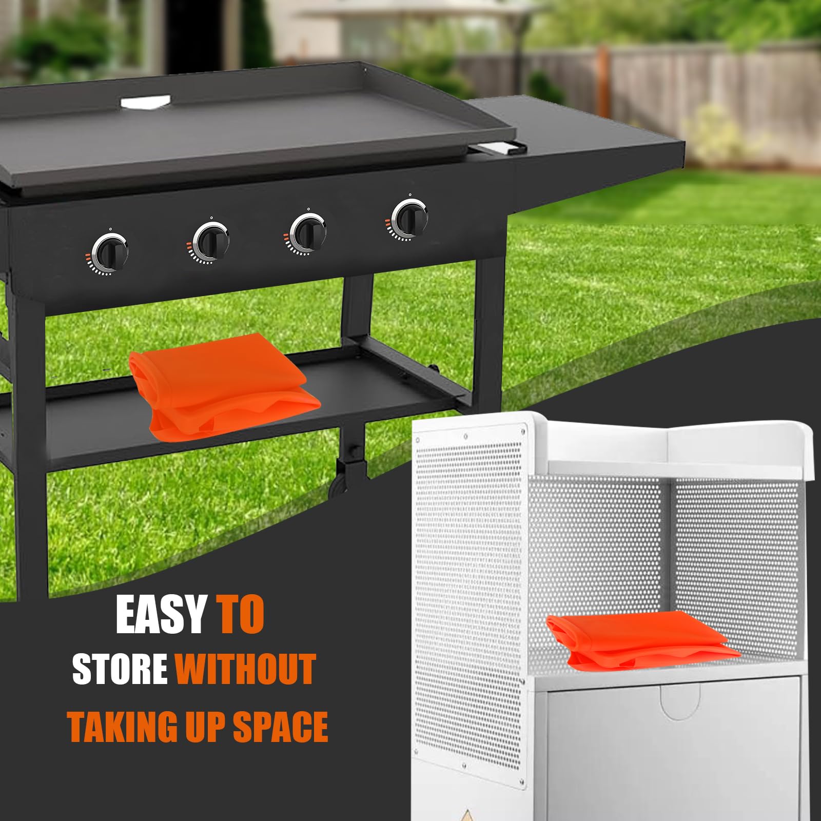 Silicone Griddle Mat Cover for Blackstone: 22 Inch Flat Top Grill Buddy Mats Griddle Grill Deck Protector Outdoor Camping Outside Cooking BBQ Accessories