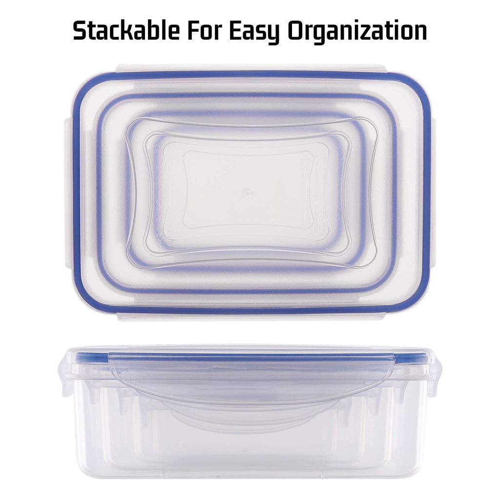 Food Storage Containers with Lids Airtight, Plastic Food Container Set, SIKITUT Airtight Storage Containers(8 Pack) for Home, Kitchen, Leak Proof, BPA-Free