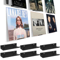 BiJun Vinyl Wall Mount 6 Pack, Black Metal Vinyl Holder Wall Display Shelf Record Stand for Albums LP Minimalist Storage Set CD Display in Office Home