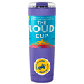 The LoudCup Blow Horn Tumbler, 2-in-1 Cheer & Sip Reusable Water Bottle with Built-In Horn for Sports Games, Tailgates & Parties, BPA-Free, 23 oz, Royal Purple