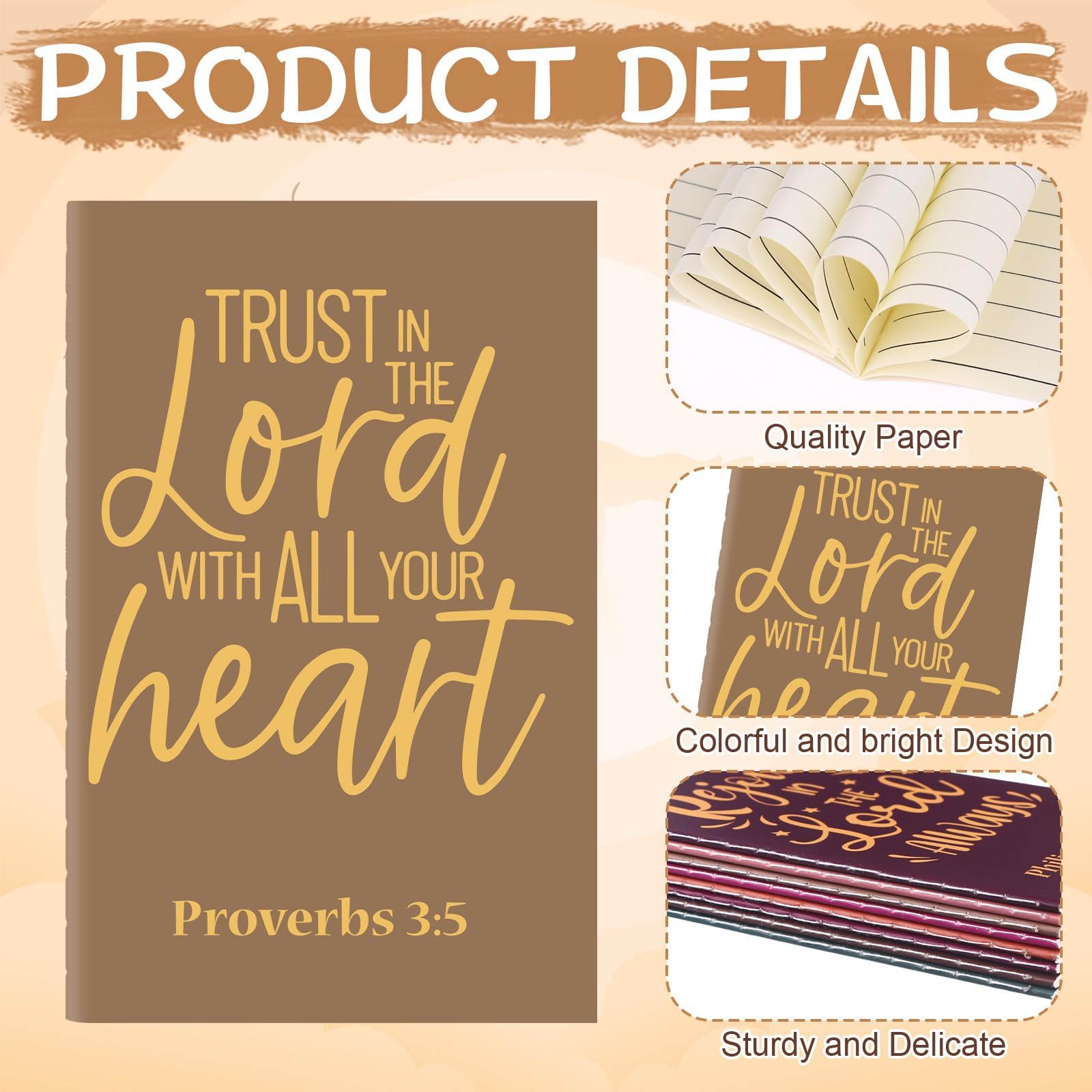 32 Pcs Bible Pens Notepads Gift Set Includes 16 Bible Verse Notebooks 16 Christian Pens Inspirational Notebooks Religious Journals for Church School Supplies