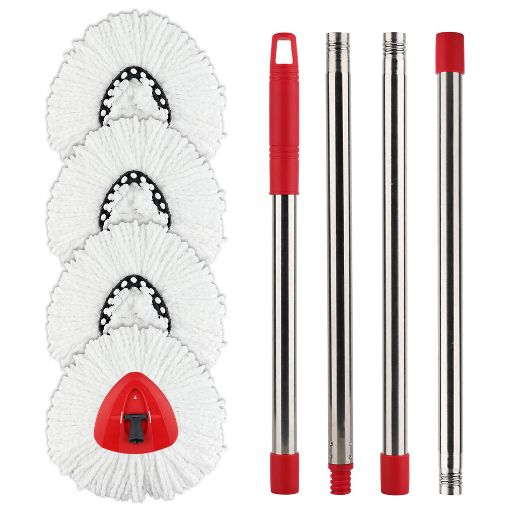 Easywring Spin Mop Refills for Vileda: Replacement Mop Head Fit for Vileda Triangle Wringing Bucket System - Washable & Reusable Rotating Microfiber Pads fit All Floor