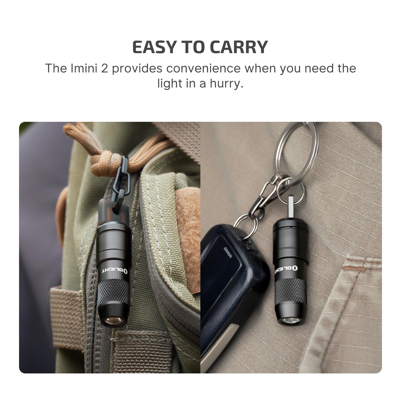 OLIGHT IMINI 2 Tiny Rechargeable Keychain Flashlight, 50 Lumens Portable Quick-Release Mini Flashlights with Magnetic Base, Instant Activation Light for EDC and Emergency(Black)