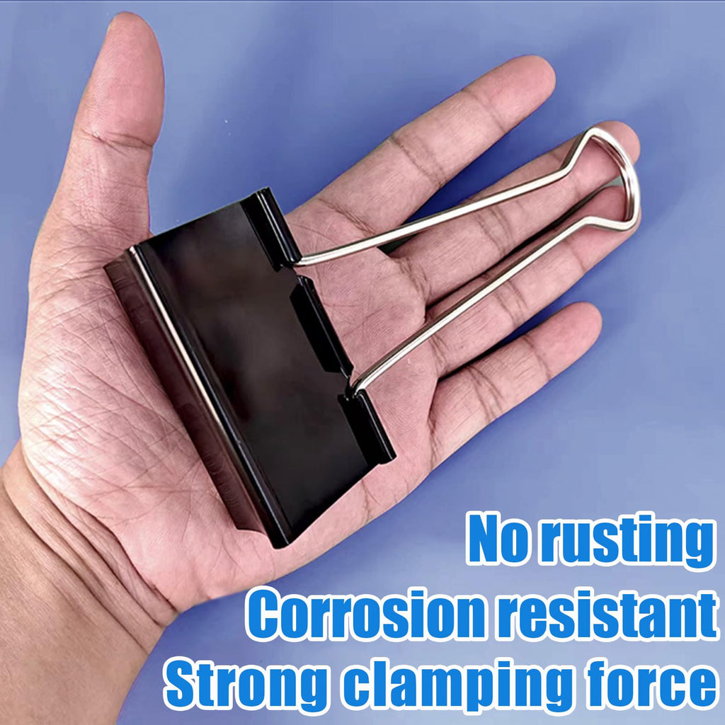 3 Inch Jumbo Binder Clips(12 Pack), Extra Large Binder Clips Heavy Duty Paper Clamps for Office and Home Supplies, Black