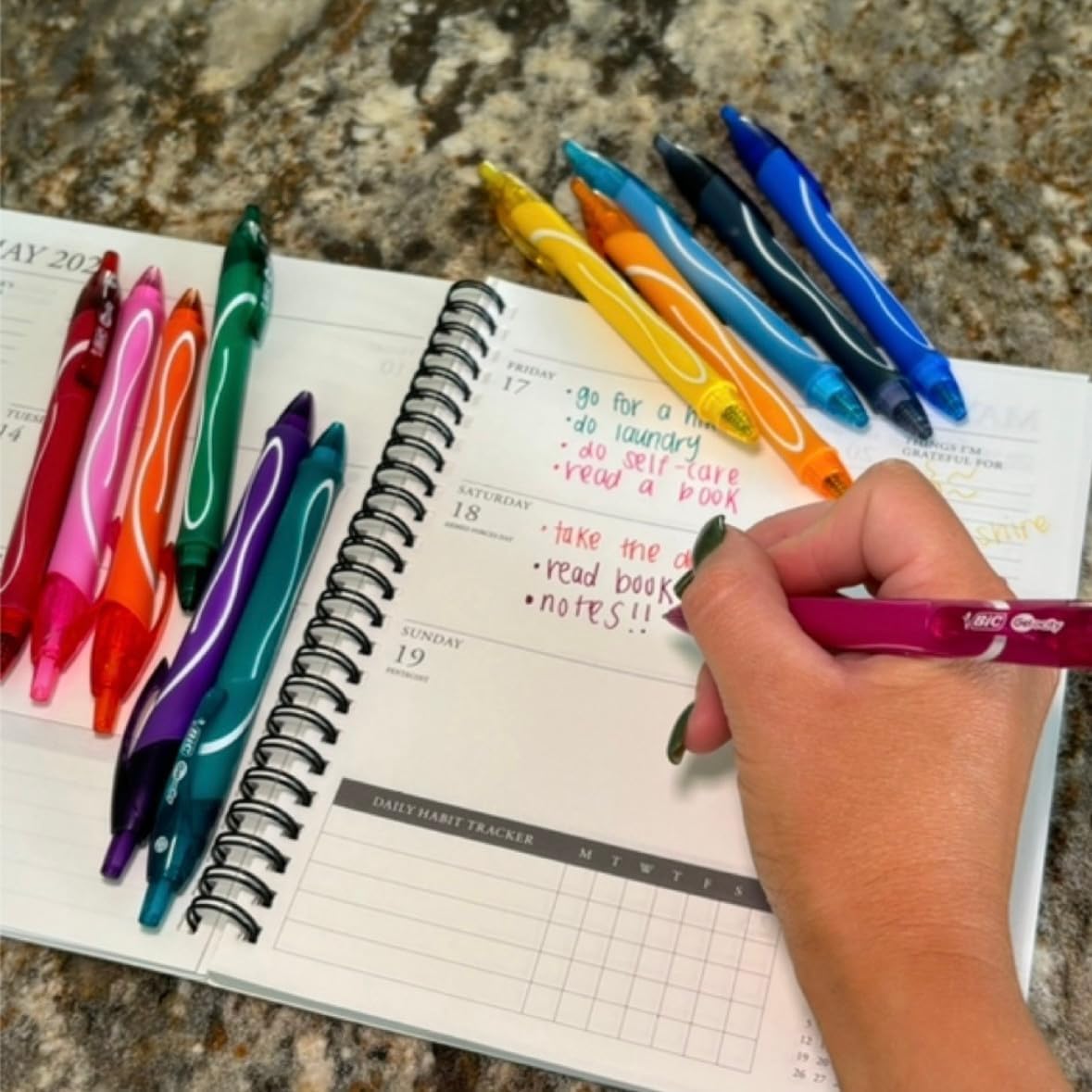 BIC Gelocity Quick Dry Ocean Themed Gel Pens, Medium Point (0.7mm), 16-Count Gel Pen Set (Assorted Colors May Vary), Colored Gel Pens for Note Taking and Journaling, Perfect Teachers