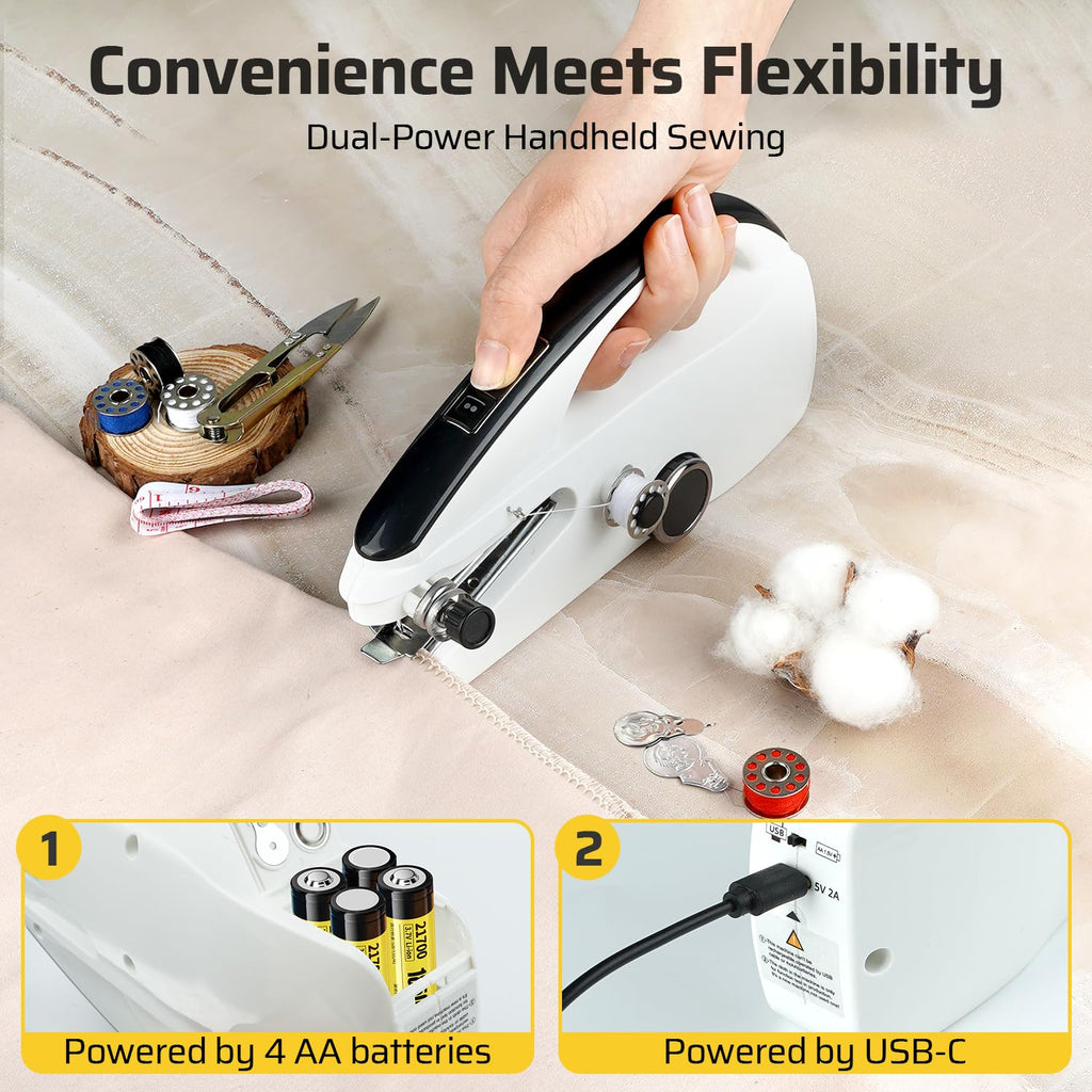 Handheld Sewing Machine, Portable Dual Speed Hand Sewing Machine for Beginners, Adults, DIY, Home, Travel