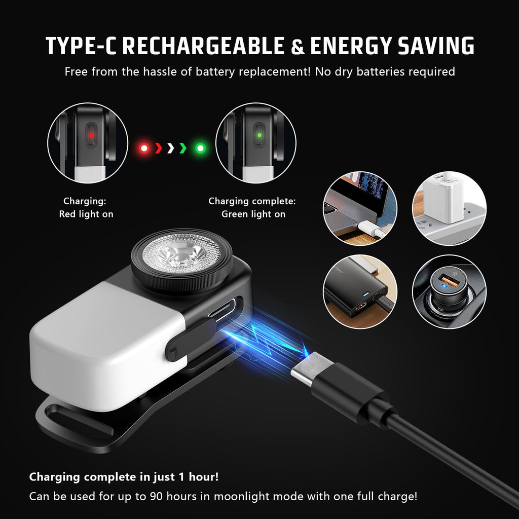 OOWOLF LED Flashlight Rechargeable Super Bright, EDC Flashlight with Flood, Red Light, Waterproof Pocket Light, Easy to Magnetic Attach and Clip-on for Hiking, Working and Daily Use, Camping Emergency