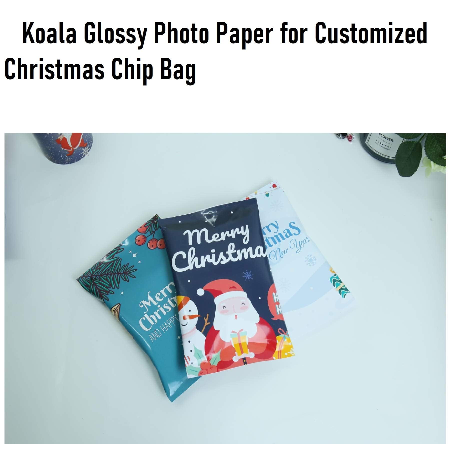Koala Glossy Thin Inkjet Printer Paper for DIY Chip Bag and Print Brochure Flyer 8.5x11 Inches 100 Sheets 36LB for Inkjet Printers Use DYE Ink