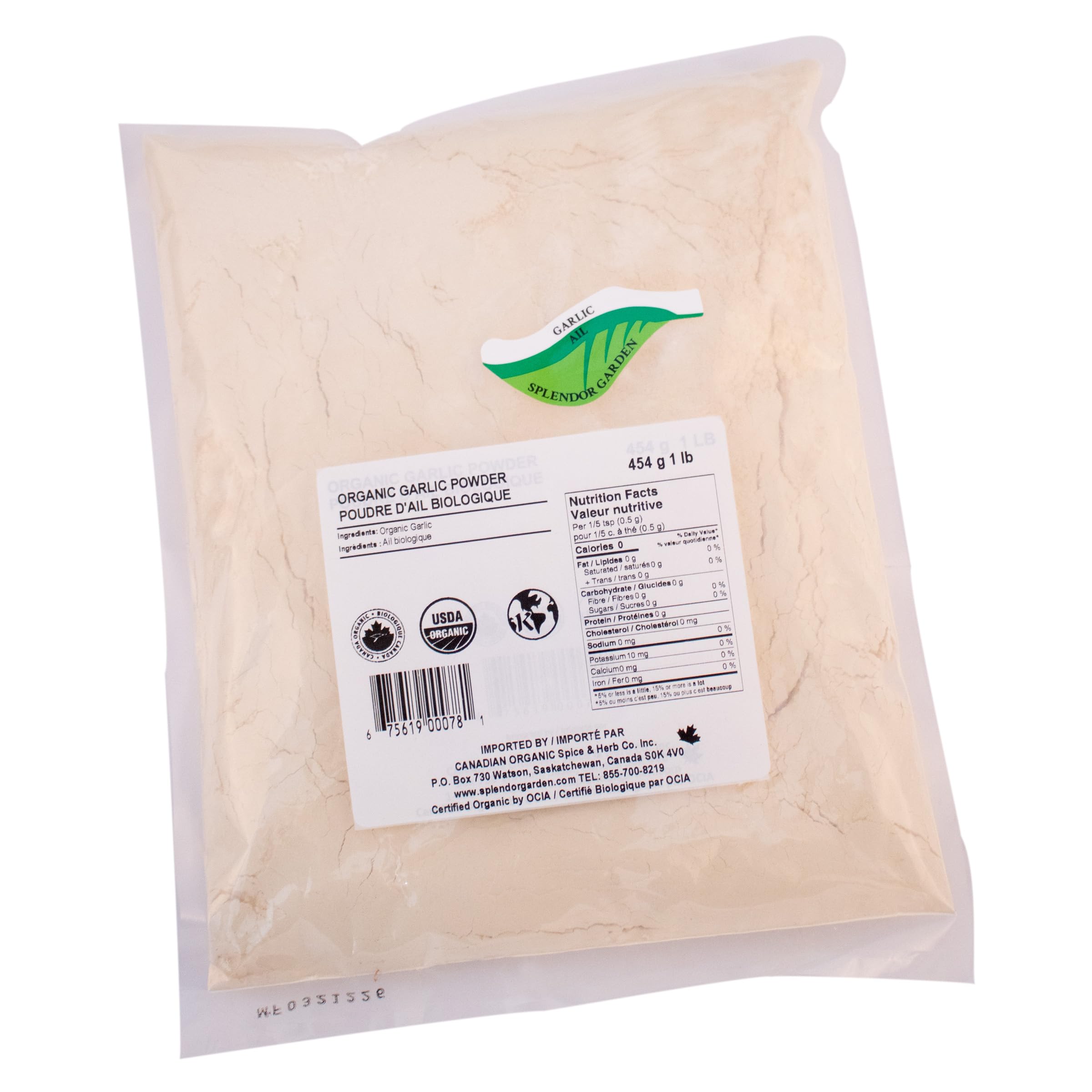 Splendor Garden Organic Garlic Powder - 454 g