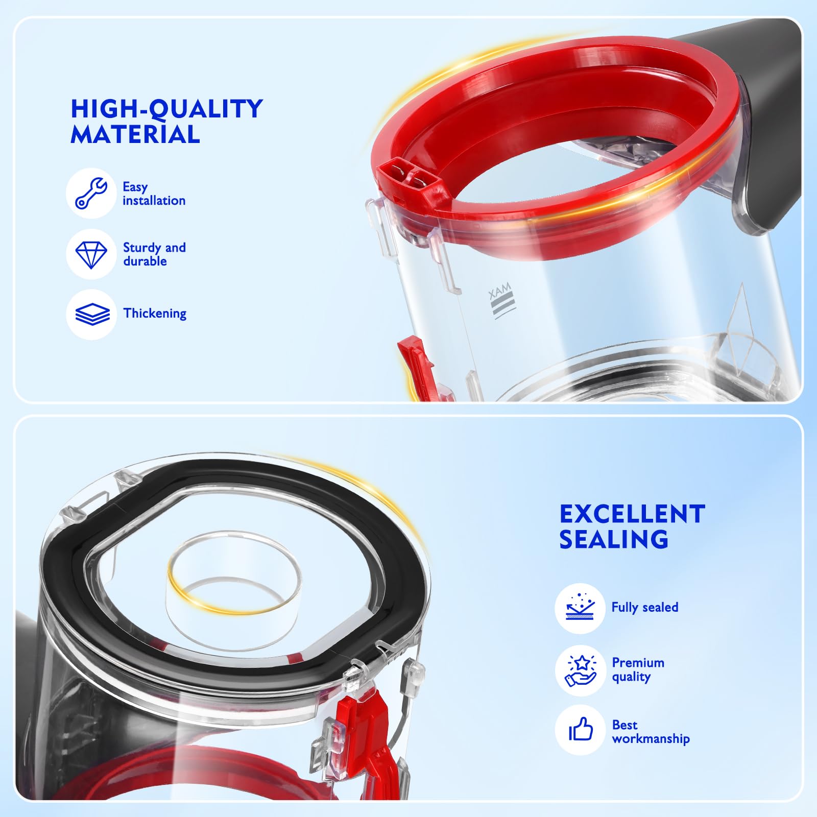 Dustbin Compatible with Dyson V7 V8 SV10 SV11 Vacuum Cleaners Canister, Release Bin Replacement for Dyson Dust Bin Part No.967699-01 Attachment