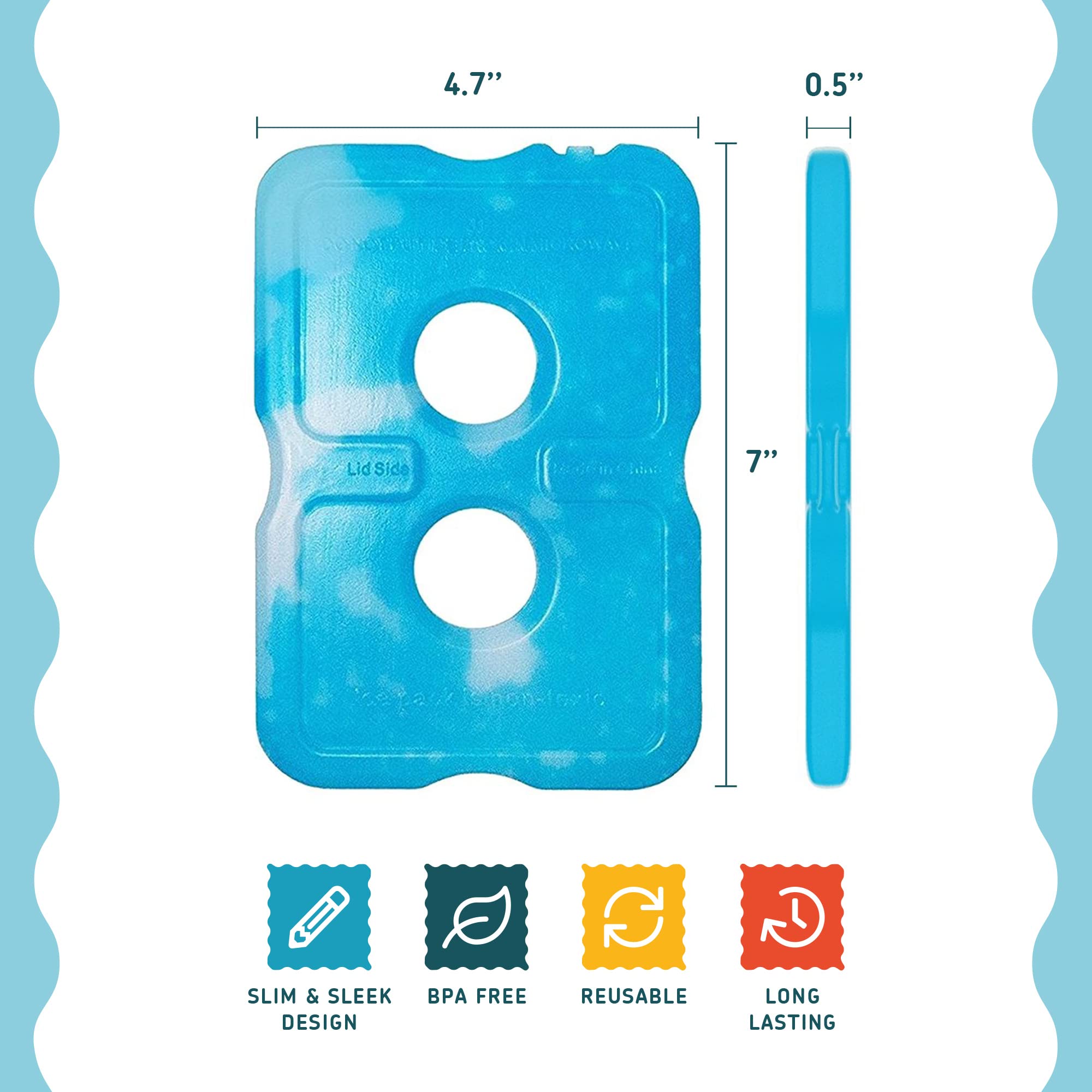 Ice Packs for Lunch Bags - Original Cool Pack | Slim & Long-Lasting Reusable Ice Pack for Lunch Box, Lunch Bag and Cooler | Freezer Packs for Coolers (Set of 6)