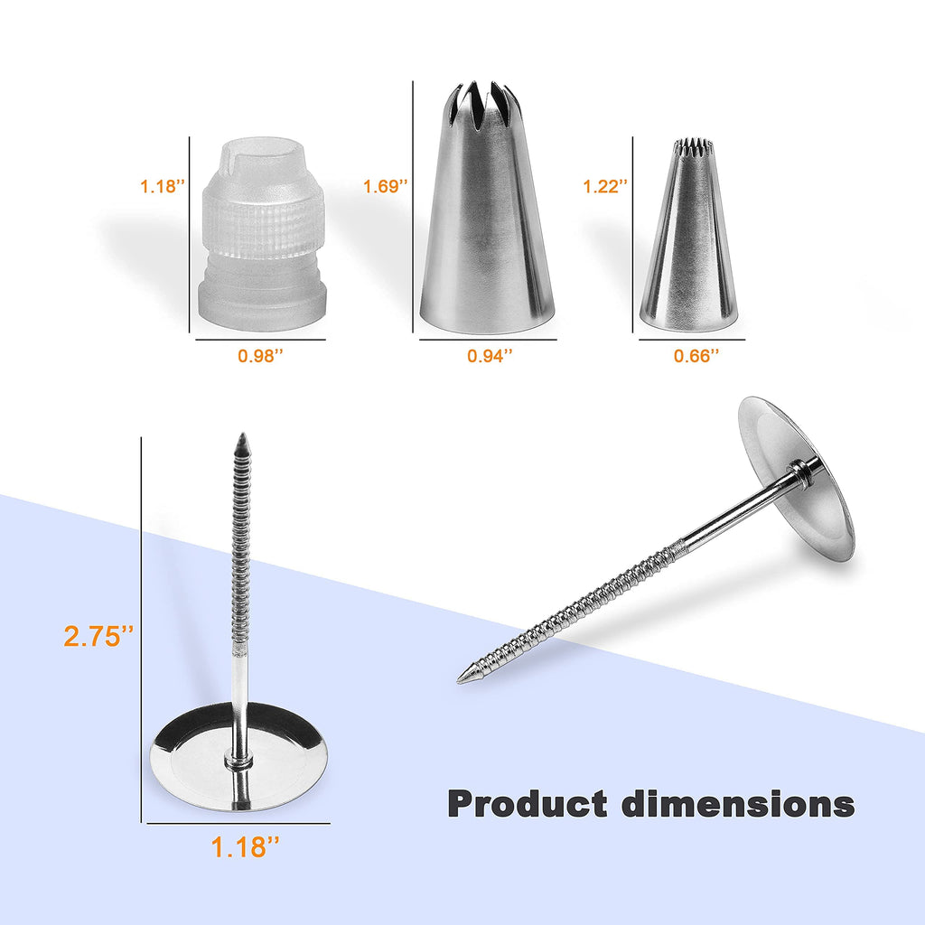 Icing Piping Tips Set Icing Piping Tips Set,52 Piping Tips,2 Flower Nails and 1 Coupler.A Durable and Convenient Box.