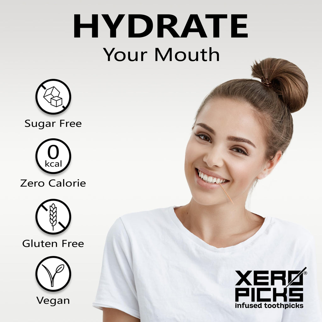 Xero Picks Dry Mouth - Infused Flavored Toothpicks for Long Lasting Fresh Breath & Dry Mouth Prevention (Mints Variety, 20 Count (Pack of 5))