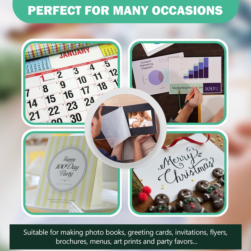 8.5x11 Glossy Photo Paper, 100 Sheets 52lb Inkjet, Letter, Pikapoka (P851110020GSY)