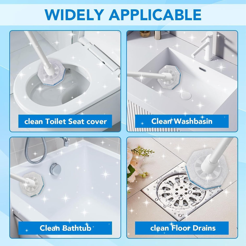 Disposable Toilet Brush Cleaning System With 50pcs Toilet Wand Refills for Clorox,Toilet Bowl Brush and Holder Set，Wall Mounted Disposable Toilet Bowl Cleaners Brush Kit for Bathroom Cleaning