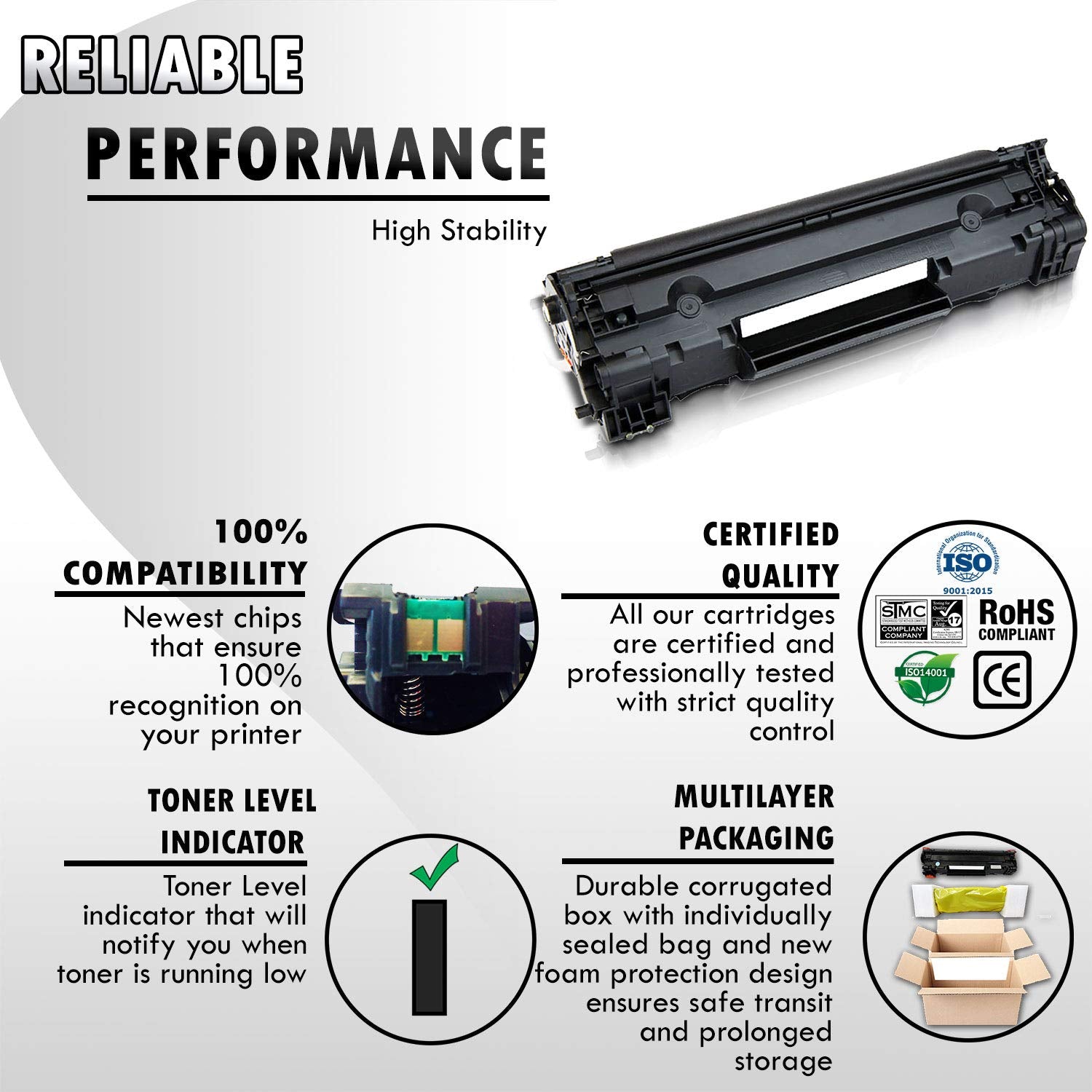 Inkfirst Compatible Toner Cartridge Replacement for HP CF283A 83A LaserJet Pro M201dw M201n MFP M225dn MFP M225dw MFP M127fn MFP M127fw MFP M125a MFP M125rnw MFP M125nw