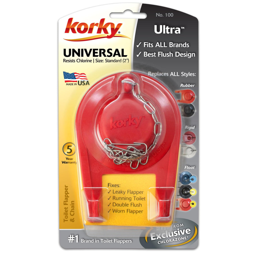 Korky 100 Ultra High Performance Universal 2" Flapper, (Pack of 2)