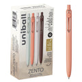 uniball Zento Liquid Gel Ink Retractable Pens, Medium Point (0.7mm), Boho Barrels, Black Ink, Dozen