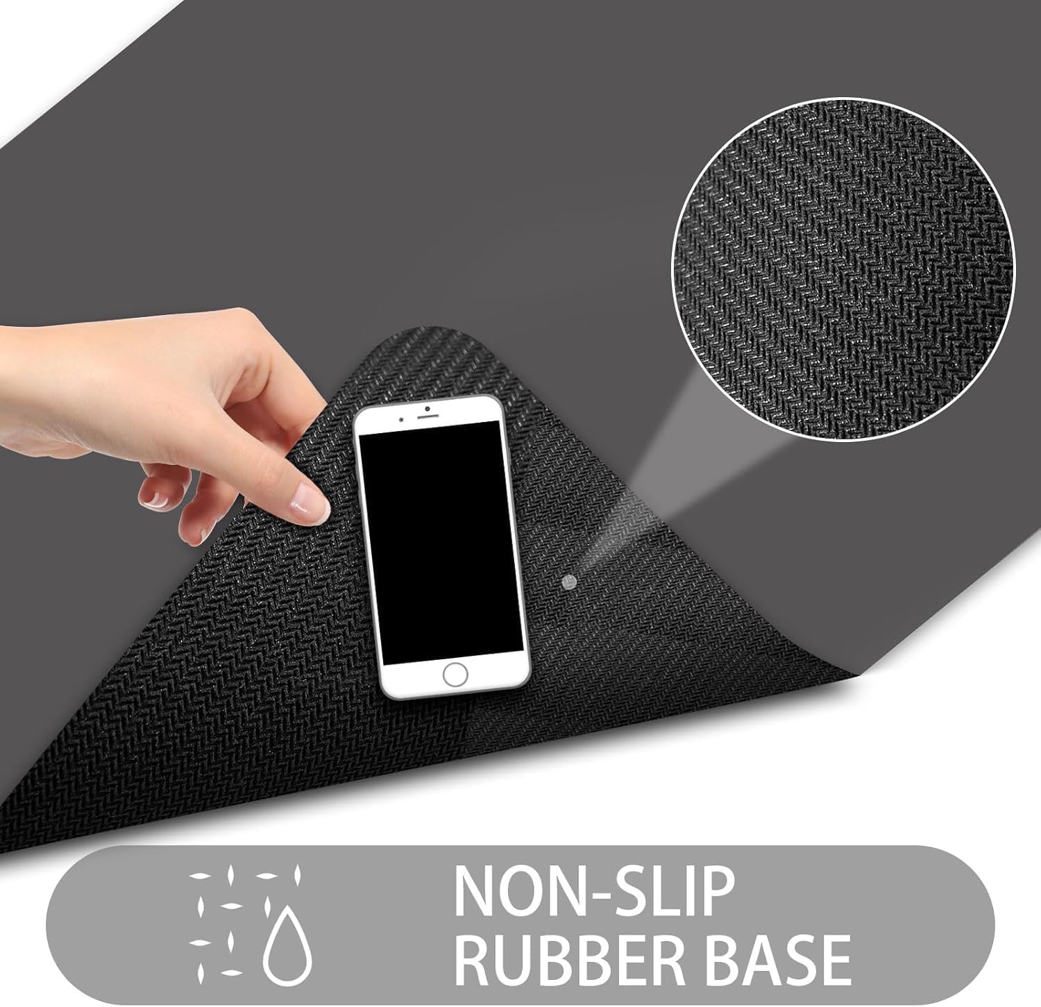 LYGLIGH Ultra Thin Door Mat Indoor Entrance, 1/10 in Thin Door Mats for Inside Entry, Non-Slip Rubber Backing Washable Doormat, Fade Resistant, Absorbent, Low Profile Dirt Trapper, 43X77CM,Grey