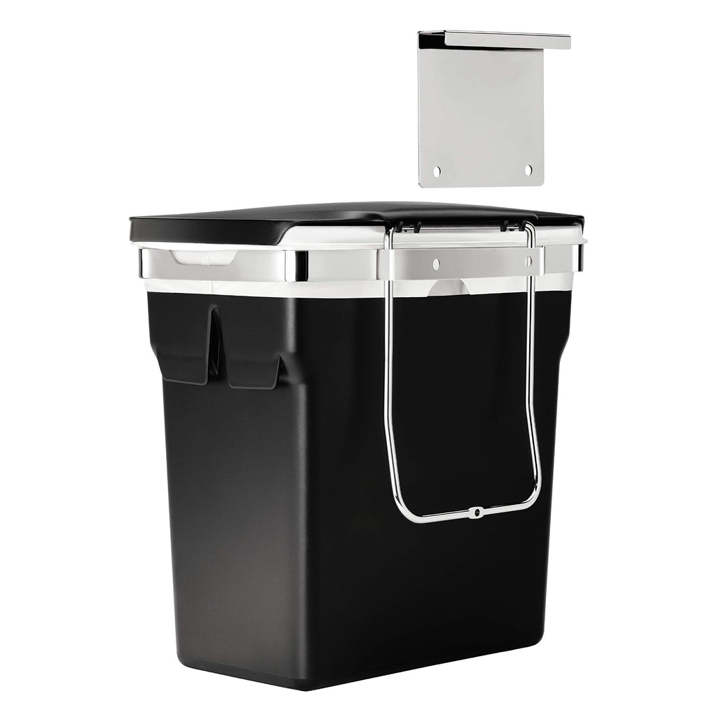 simplehuman 10 Liter / 2.6 Gallon In-Cabinet Trash Can, Heavy-Duty Steel Frame, Black
