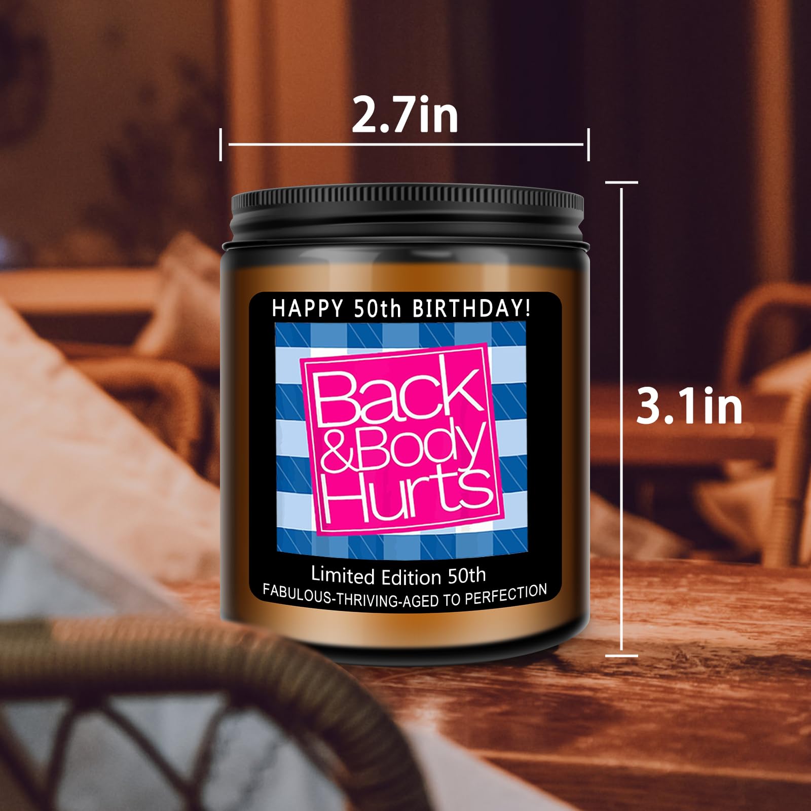 Homsolver 50th Birthday Gifts for Her Him，Happy 50th Birthday Candles Gift for Women Men，Funny 50 Years Old Decorations Ideas- Handmade Lavender Candle