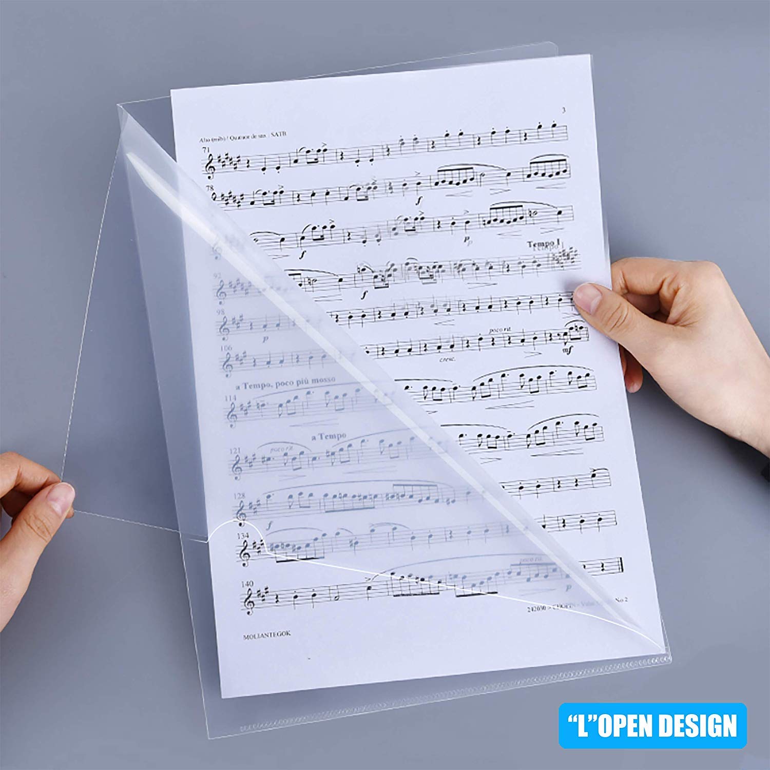 50 Pack L-Type Plastic Document Folder, Clear Document Folder Copy Safe Project Pocket US Letter/ A4 Size in Transparent Color (Folder 50 Pack)