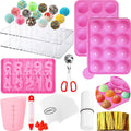 GZMAISULEE Cake Pop Molds Kit 610PCS Lollipop Cake Pop Maker Set with Cake Pop Stand, Cake Pop Sticks and Wrappers, Decorating Pen, 4 Piping Tips, Measuring Cup