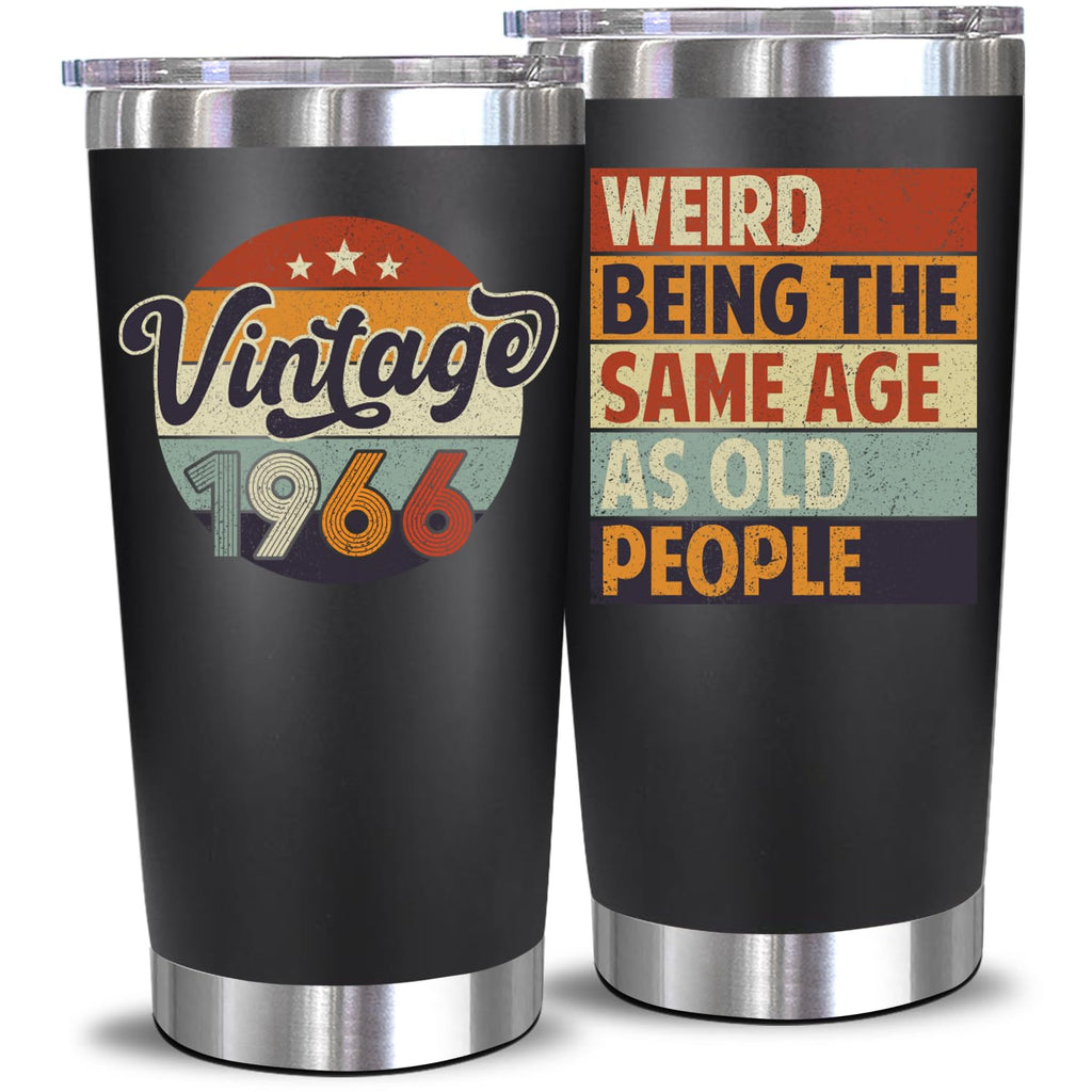 NewEleven 60th Birthday Gifts for Men Women - 1966 60th Birthday Decorations for Him Her - Turning 60 Year Old Gifts for Man, Woman, Mom, Dad, Wife, Husband - 20 Oz Tumbler