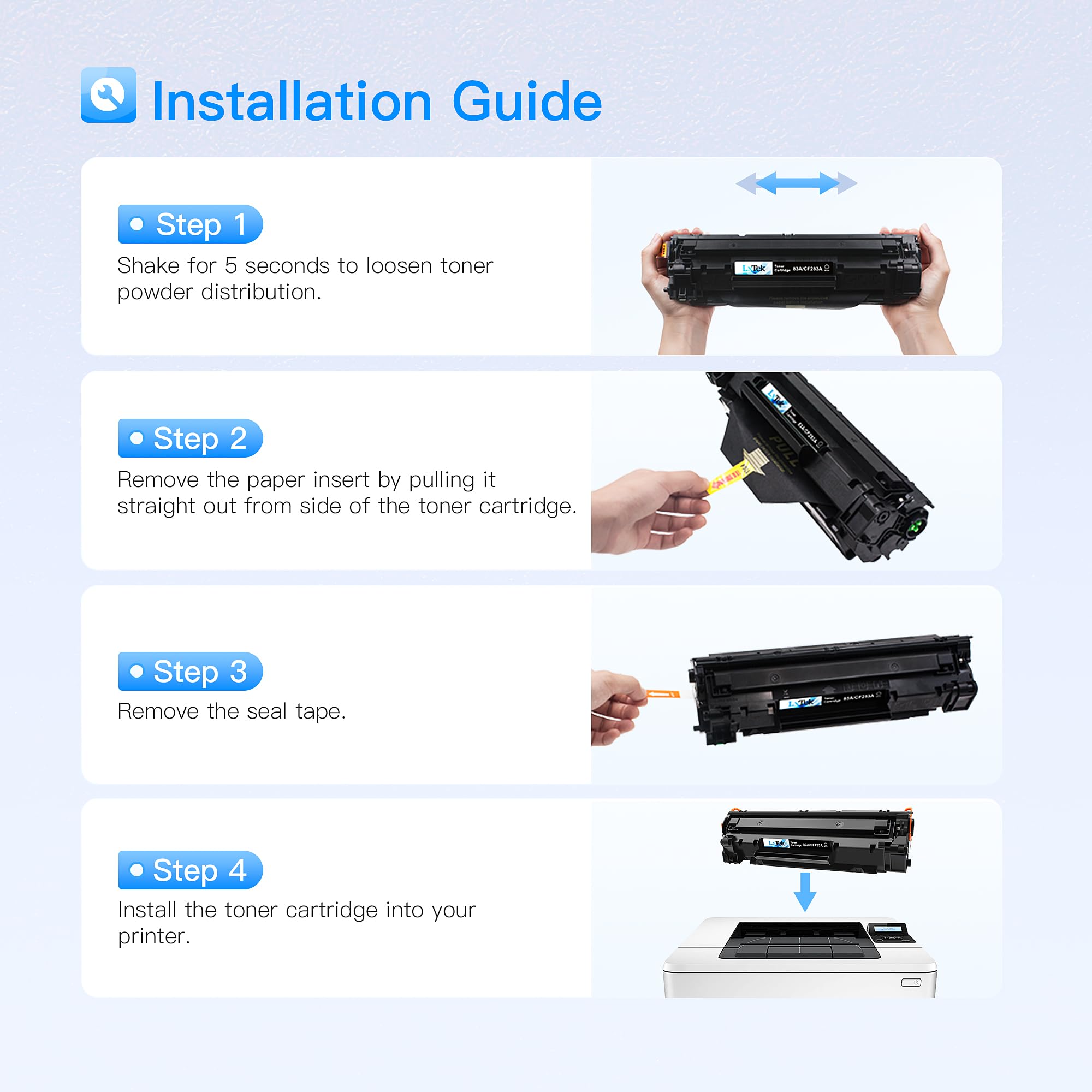 LxTek Compatible Toner Cartridge Replacement for HP 83A CF283A to Compatible with LaserJet Pro MFP M125nw M201dw M225dw M201n M125a M127fn M127fw, 2 Black