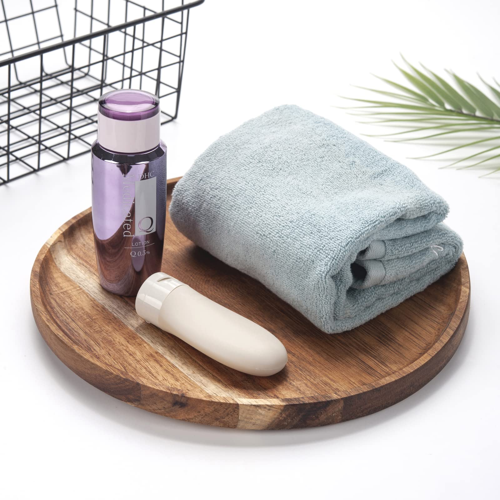 YANGQIHOME Acacia Wood Serving Tray, Round Wooden Platter for Food, Snack, Bread, Cheese, 35 cm Kitchen Serving Tray