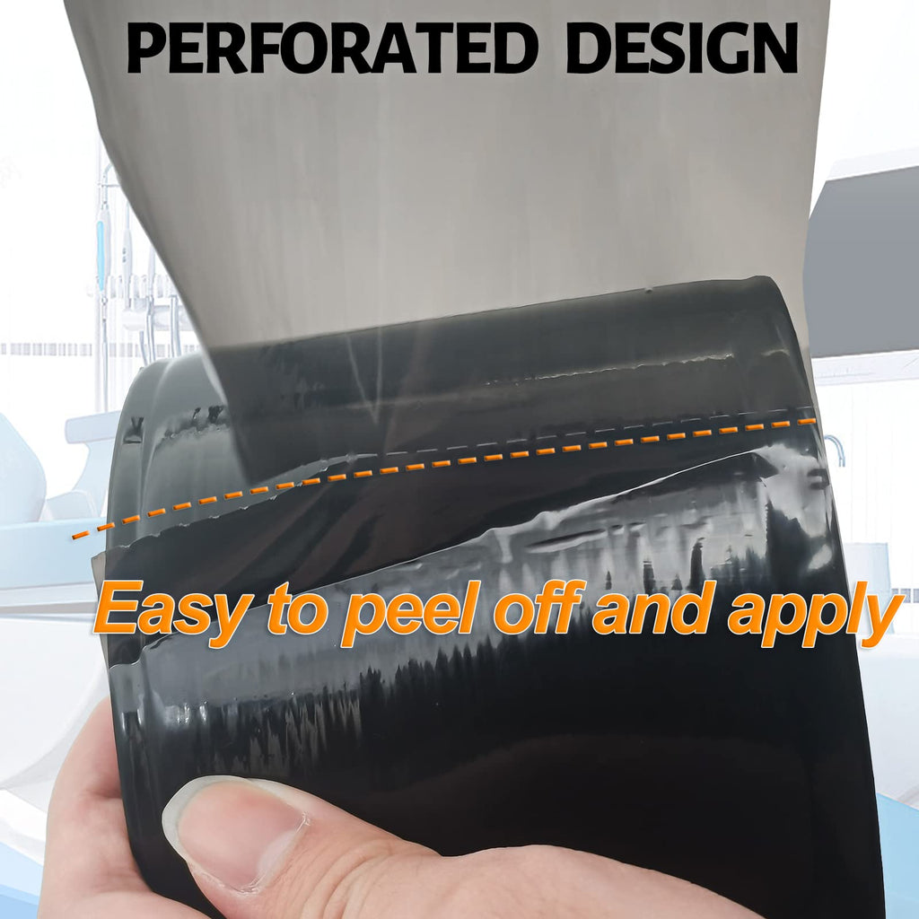 Keedolla Black Barrier Film Roll with Dispenser Box, 4" x 6" Tattoo Barrier Tape Protective Adhesive Film Perforated Dental Disposable Plastic Sheets, 1200 Sheets|1 Roll
