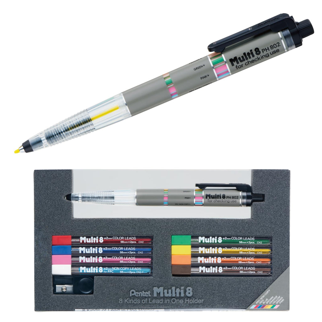 Pentel Pencil Lead Holder and Lead Set, Multi 8 Set (PH802ST)