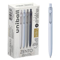 Uniball Zento Gel Ink Rollerball Pens, 12 Black Medium Point Smooth Writing Pens, Colored Japanese Pens, Zen Colors