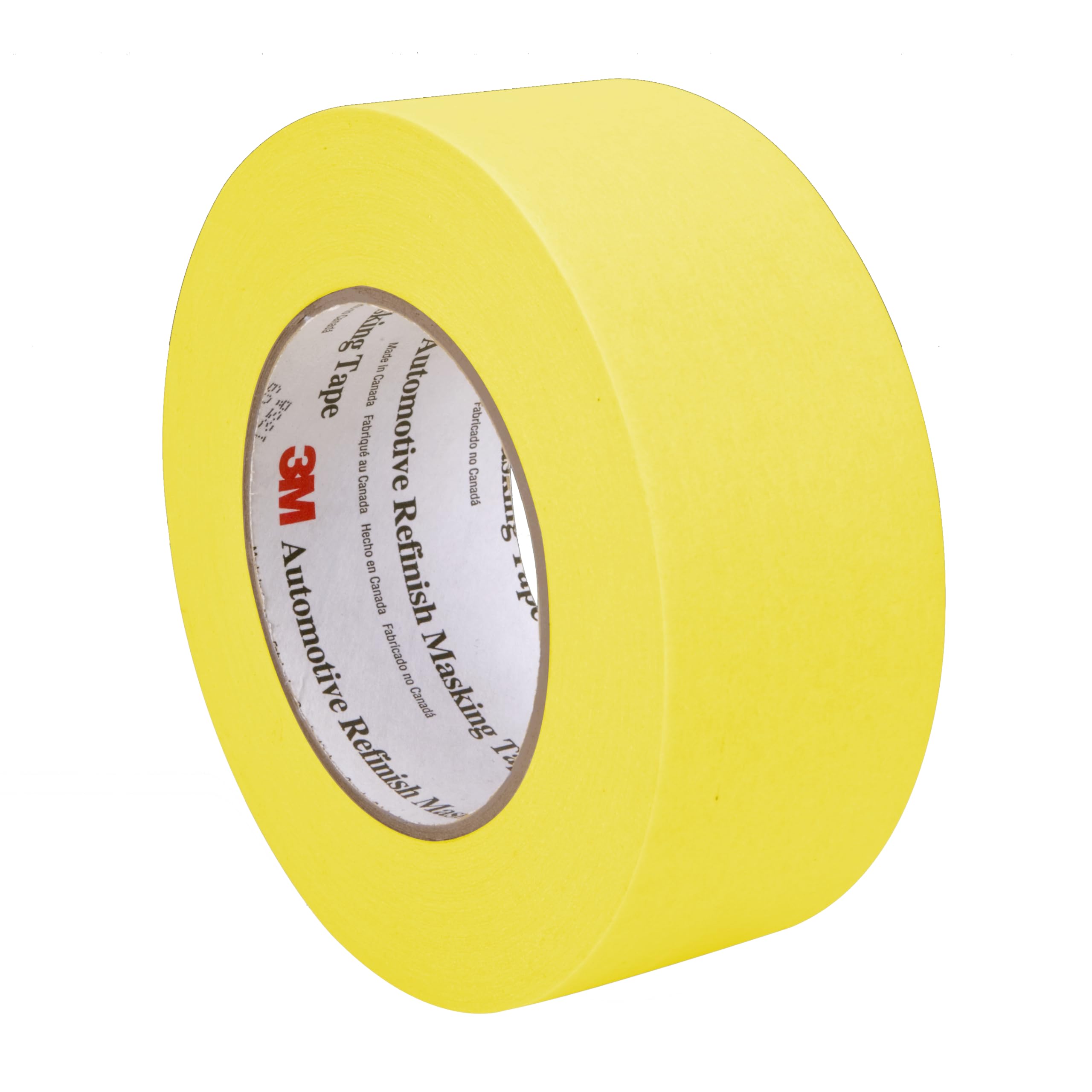 3M Automotive Refinish Masking Tape, 06656, 12.2 in x 180 ft (48 mm x 55 m), 1 Pack, Yellow
