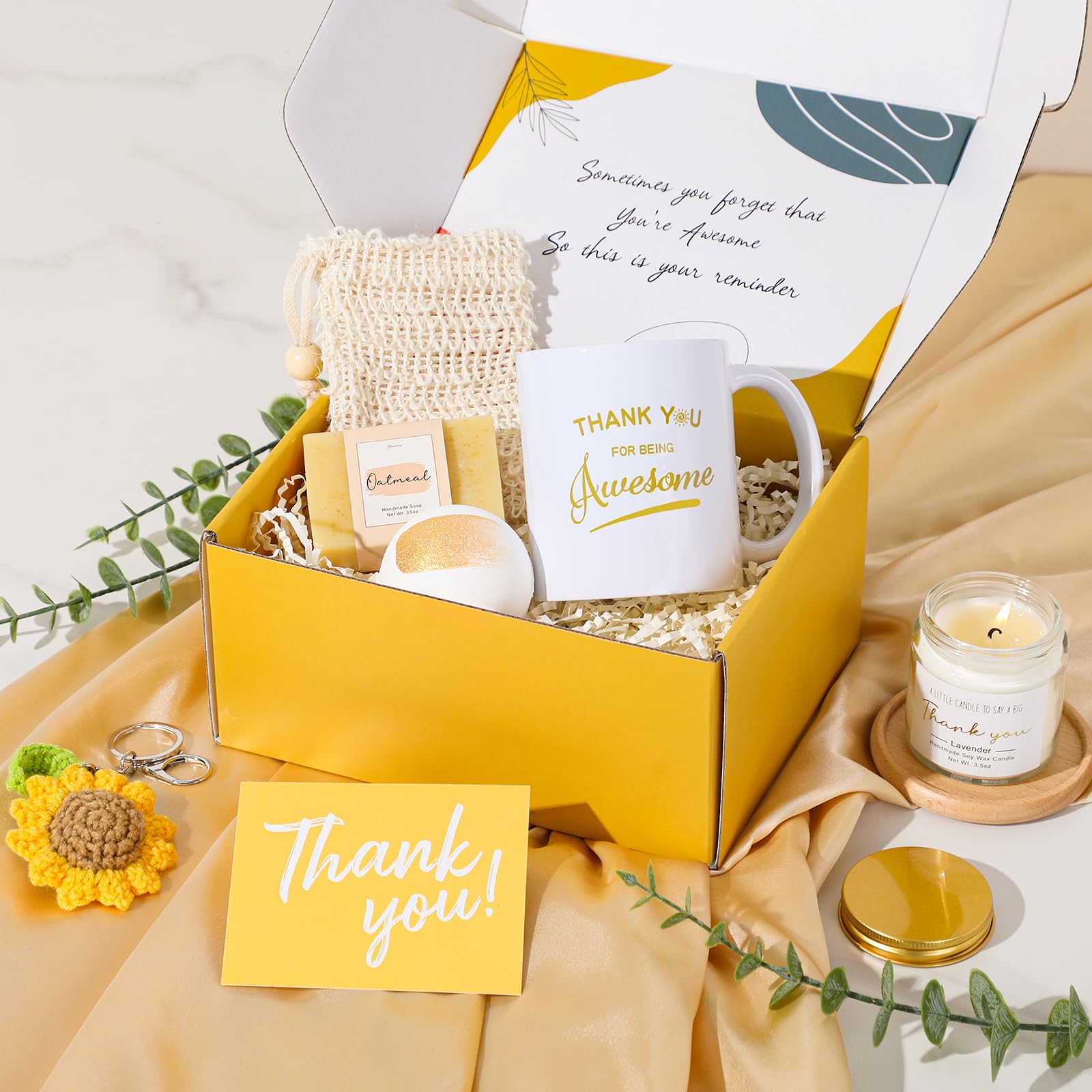 Thank You Gifts for Women Appreciation Gift Box for Coworker Teacher Mothers Day Gifts Birthday Gift Basket Boss Lady Secretary Employee Hostess Mentor Leader Best Friend Nurse with Thanks Cards
