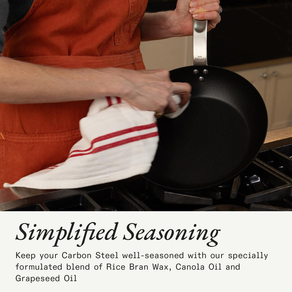 Made In Cookware - Carbon Steel Seasoning Wax (6 Oz) - Made in USA - Blend of Oils & Beeswax