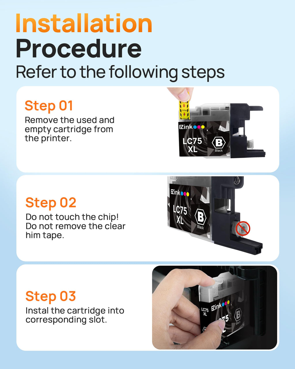 E-Z Ink Compatible Ink Cartridge Replacement for Brother LC75 LC71 LC79 XL to Use with MFC-J6510DW MFC-J6710DW MFC-J6910DW MFC-J280W MFC-J425W (5 Black, 3 Cyan, 3 Magenta, 3 Yellow) 14 Pack