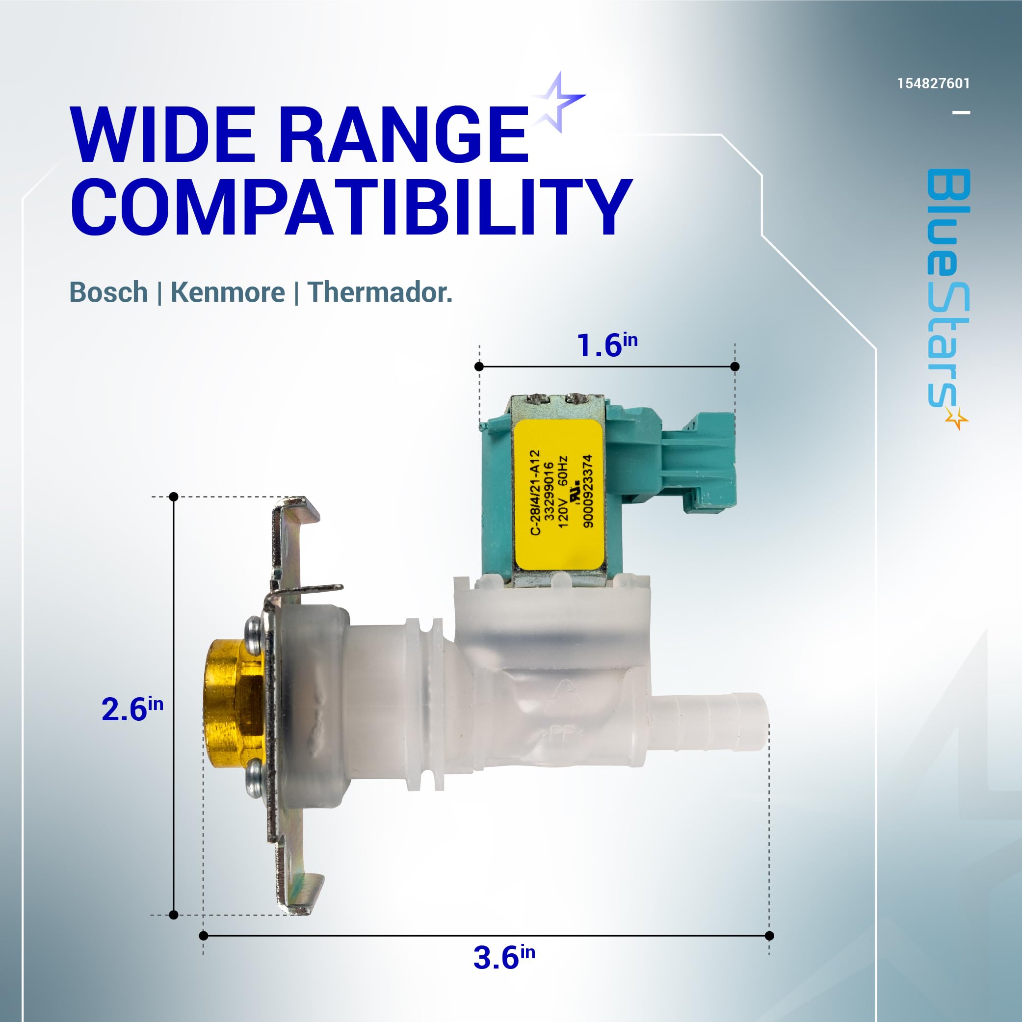 Ultra Durable 622058 00622058 Dishwasher Water Inlet Valve Replacement Part by BlueStars - Compatible with Bosch/Thermador/Kenmore Dishwashers - Replaces 1999956 AP4927070 PS8728724 AH3491417