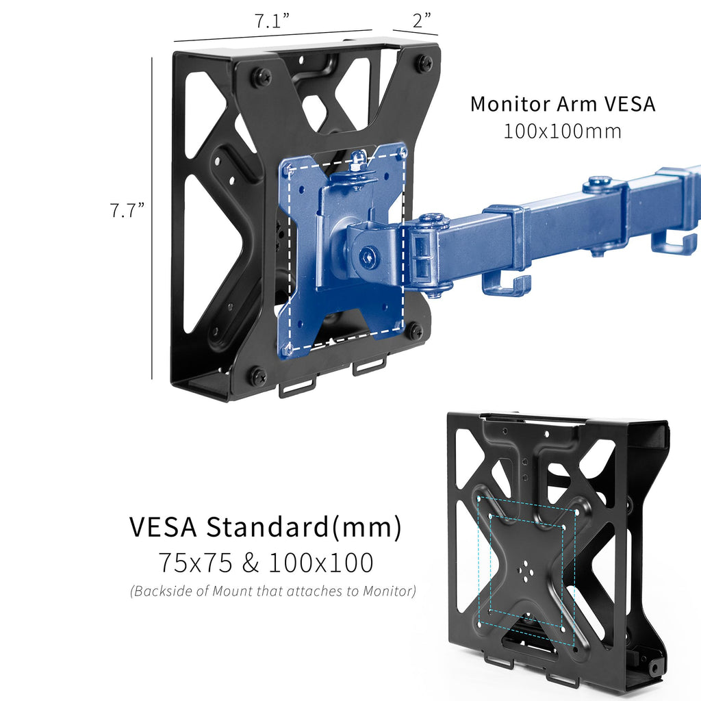 VIVO Behind Monitor Mini PC VESA Mount Designed for Dell OptiPlex Micro CPU, Monitor Arm Computer Holder, Concealed Behind Screen, Desk and Wall Mounting Options, Black, Mount-DLMM2