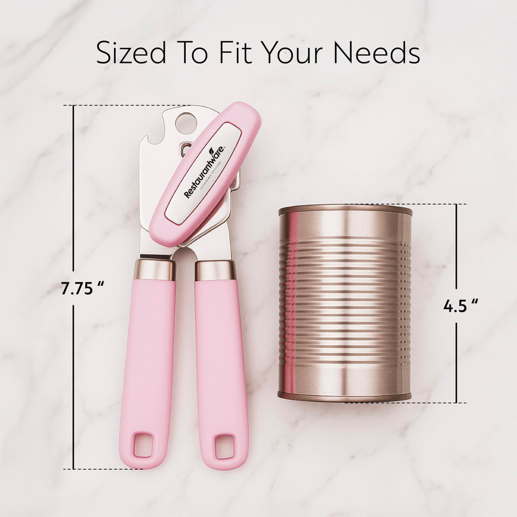 Restaurantware Can Opener 1 Pack 7.64 x 1.94 x 2.13 Inches Stainless Steel Rust Proof Manual with Built-in Bottle Opener and Ergonomic Handle