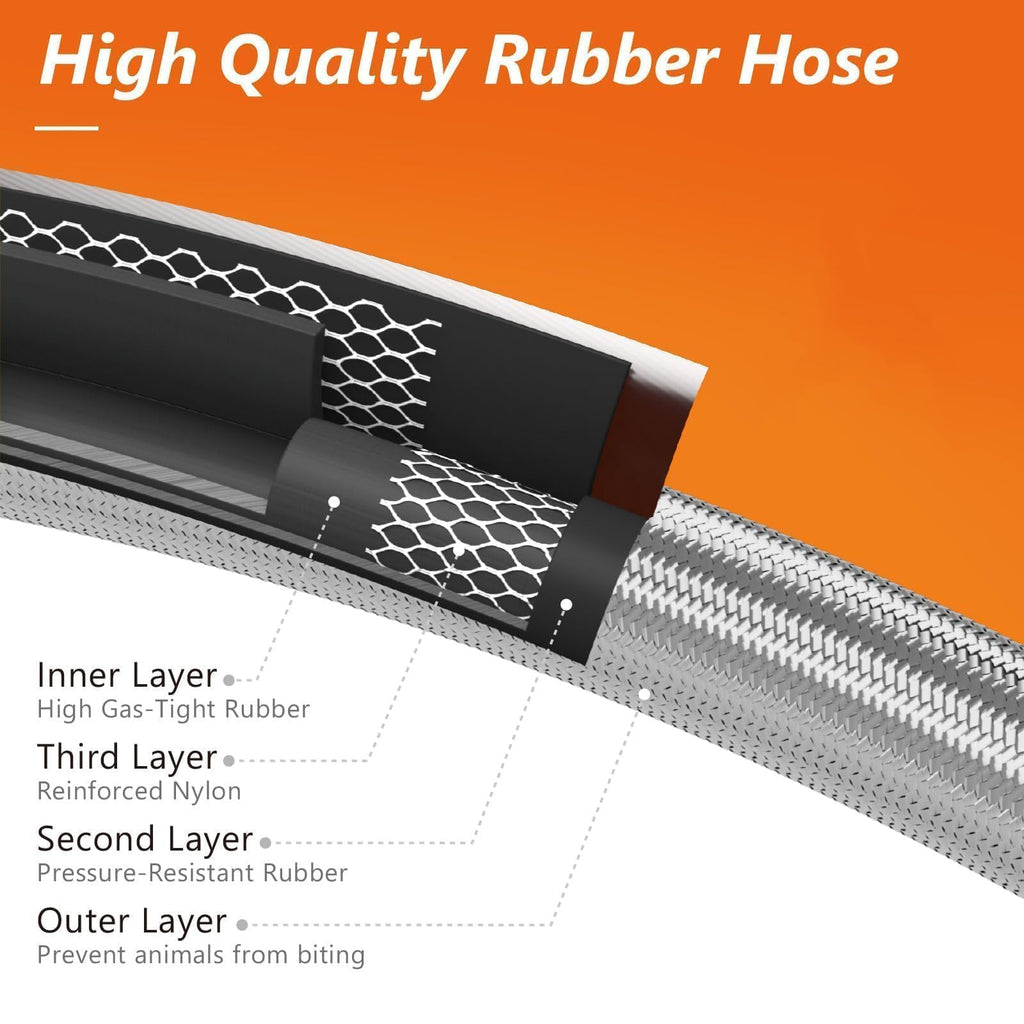 NUPICK 6 Feet Propane Hose Adapter 1lb to 20lb, Stainless Steel Propane Grill Hose for Buddy Heater, Weber Q, Coleman Camping Stove, Protable Grill