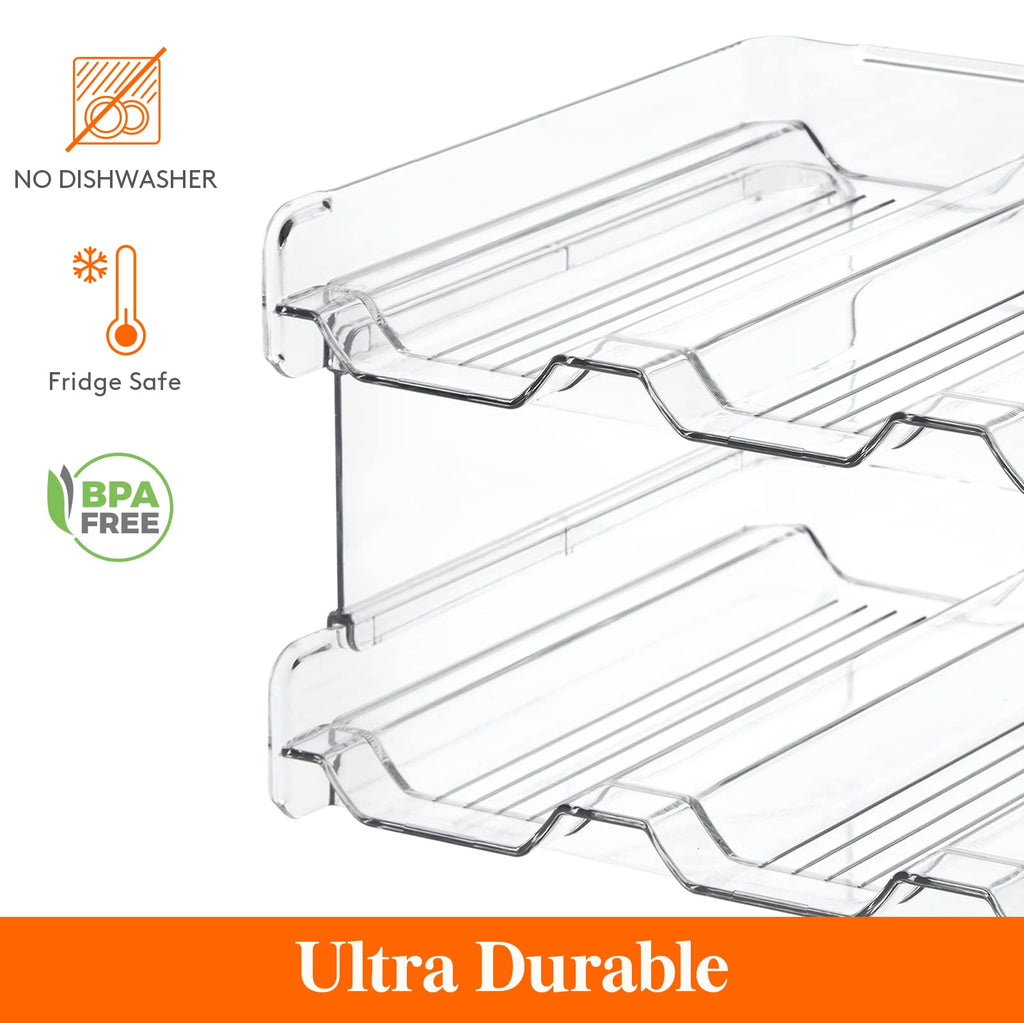 Lifewit Stackable Water Bottle Organizer for Cabinet, Pantry - Plastic Cup Holder, Kitchen Storage Accessories, Wine Racks for Kitchen Tabletop Storage, Cupboard, Office - 3 Pack, Hold 12 Bottles
