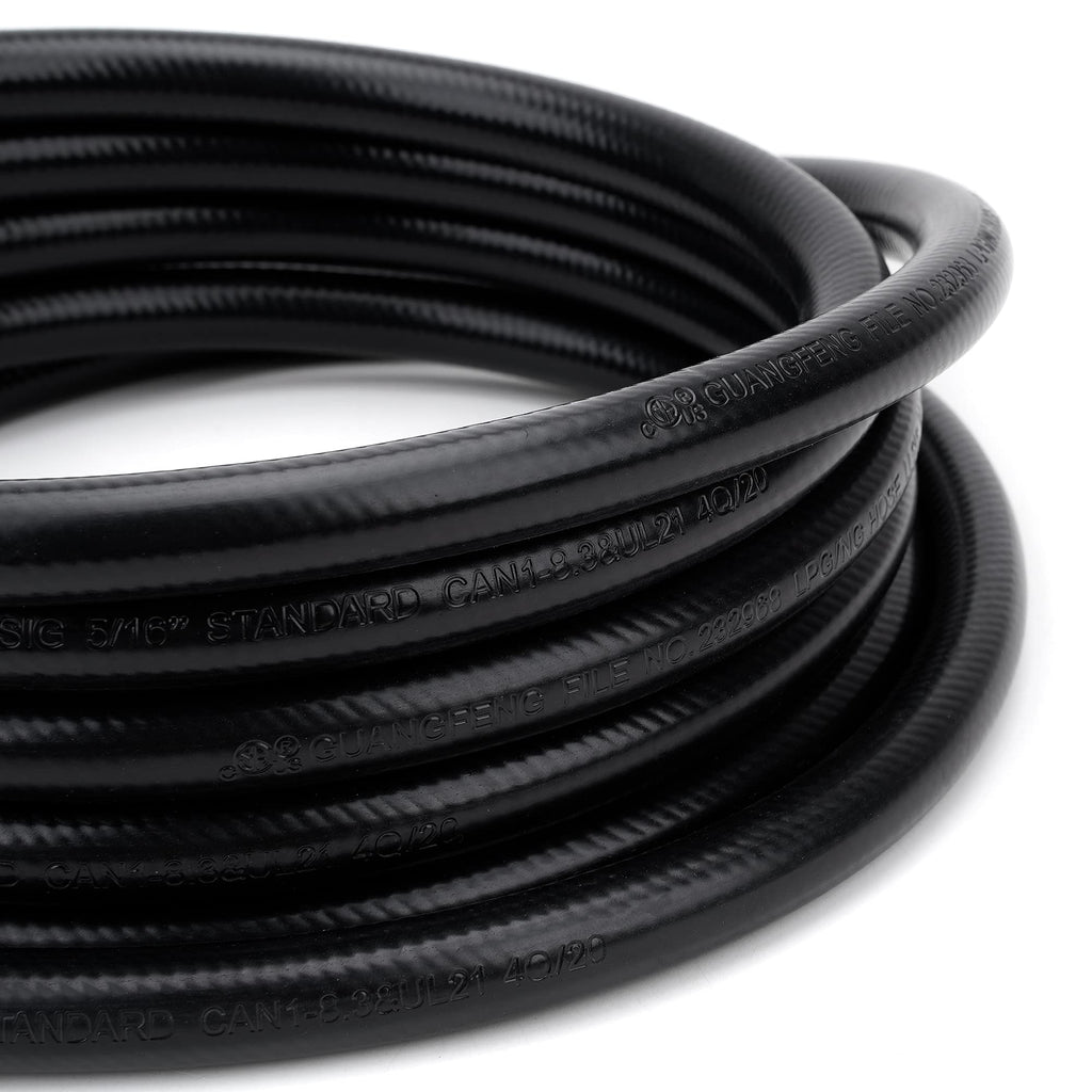 Stanbroil 12 Feet RV Propane Quick-Connect Hose for RV to Grill - Easy Release RV Connection Hose for Fire Pit, Camp Chef Stove, Pit Boss Burner Grill - 3/8 Female Flare x 1/4 Full Flow Male Plug