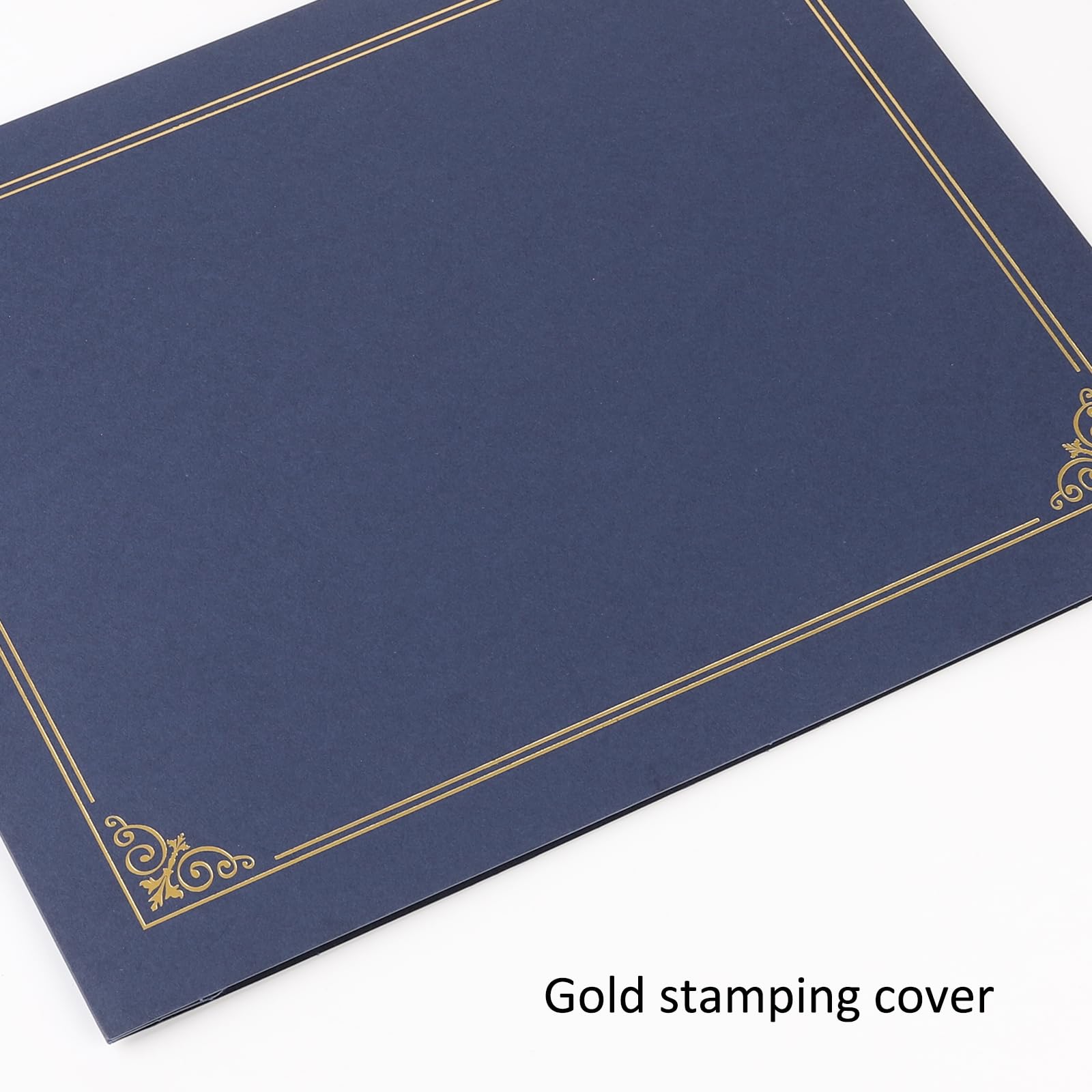 suituts 25 Pack Certificate Holders, Blue Diploma Holders, Documents Cover with Gold Foil Border, for 8.5 x 11 Award Certificate Paper Letter Size