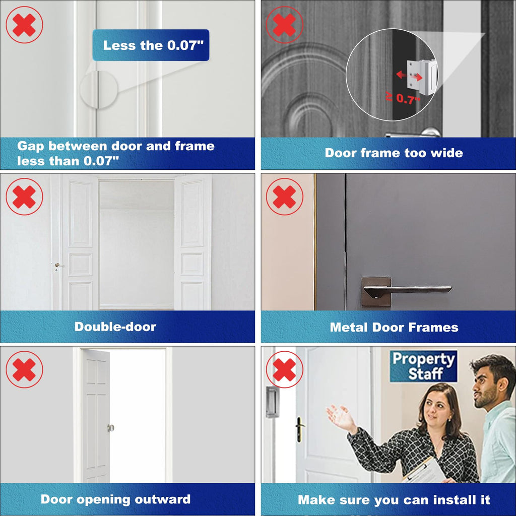 Door Reinforcement Lock Withstands 800lbs of Force - Extra Door Lock for Kids Safety with 8 Screws Prevents Unauthorized Entry,Add a Door Security Lock for Home Safety & Privacy (White, 1 Pack)