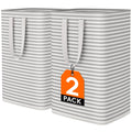 Lifewit 2-Pack 80L Freestanding Laundry Hamper, Large Collapsible Laundry Baskets with Easy Carry Extended Handles, Waterproof Clothes Hamper in Bedroom, Bathroom, Laundry Room, College Dorm, Grey