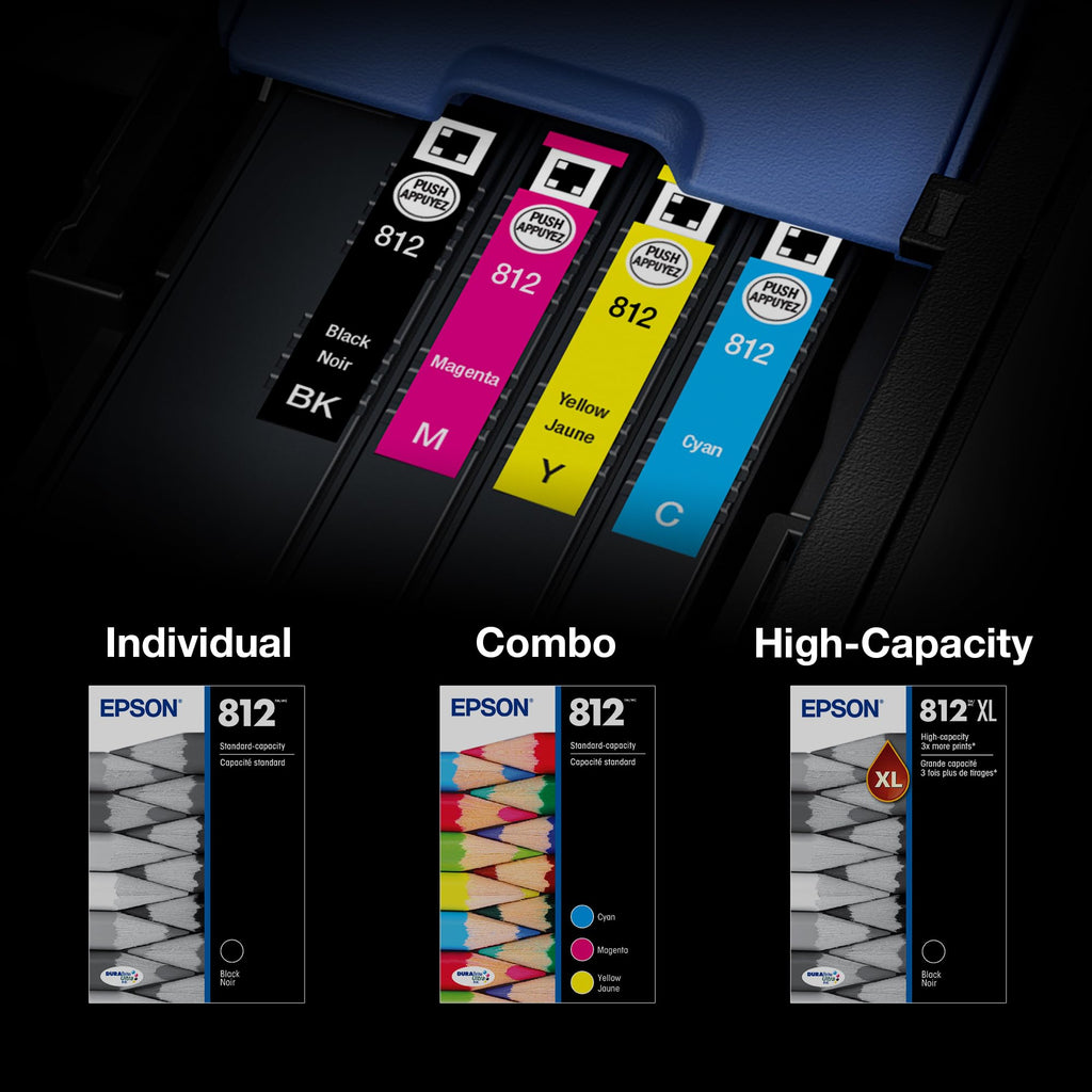 Epson 812 DURABrite Ultra Ink Standard Capacity Cyan Cartridge (T812220-S) Works with Workforce Pro WF-7310, 7820, 7840, EC-C7000