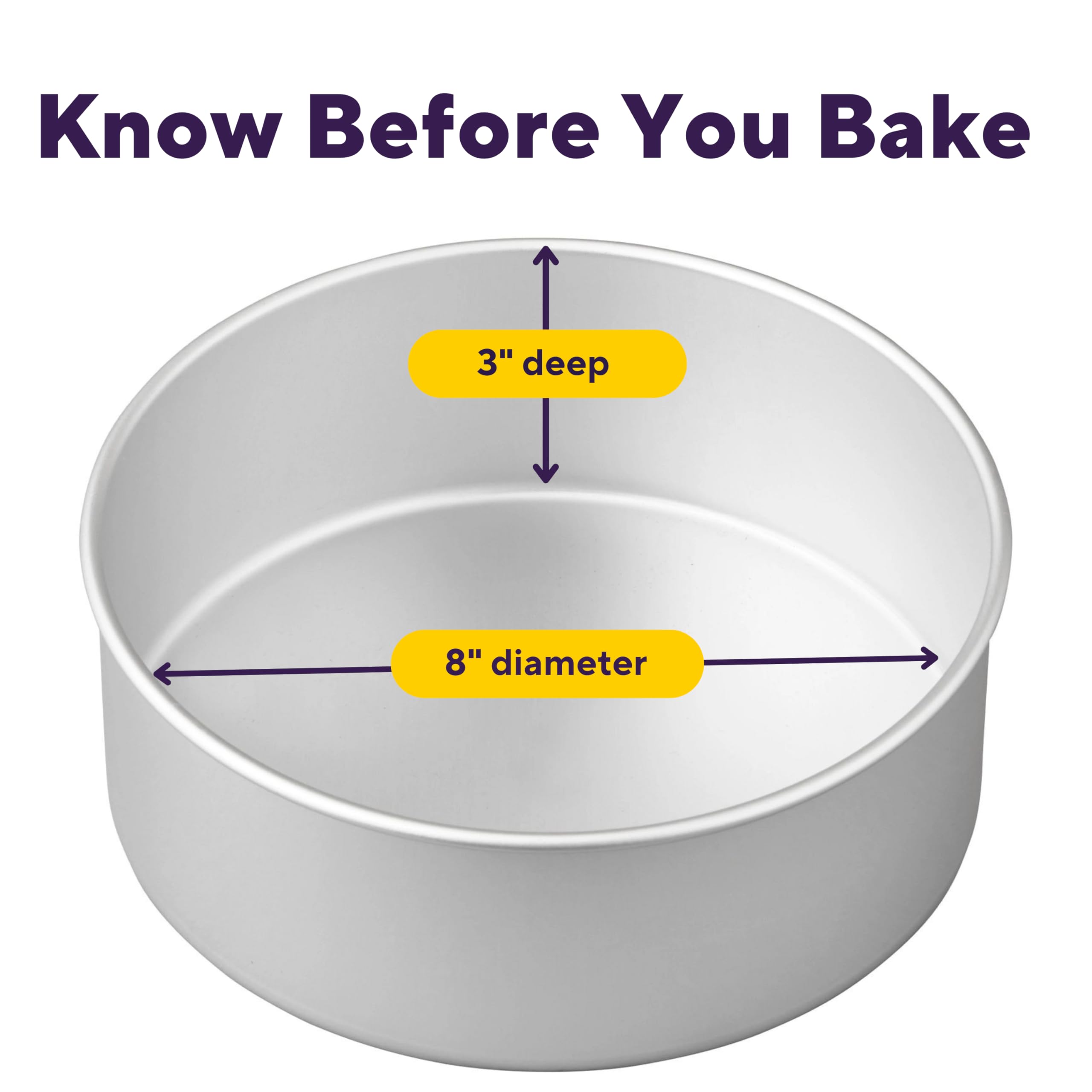 Wilton Round Cake Tin, Decorator Preferred, Aluminium, 20. 3 cm x 7.6 cm (8 x 3in)