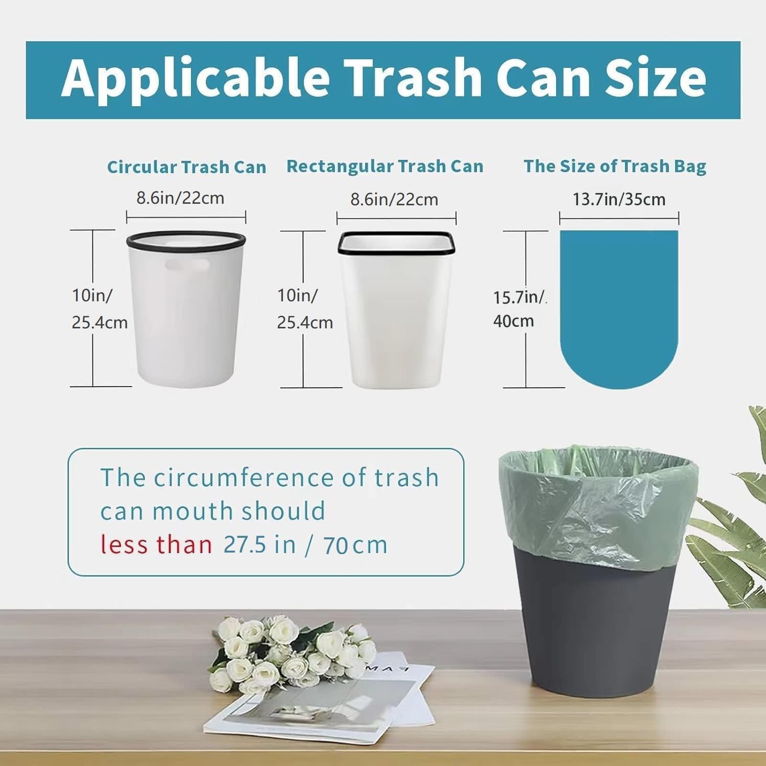Aoriyar 1.2 Gallon Small Trash Bags, 160 Counts Biodegradable Bin Liners Garbage Bags, Thickened Mini Compostable Degradable Recycling Bags for Kitchen, Bathroom, Office (Green)