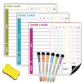 Chore Chart, Uniqcasa 3 Pack Magnetic Chores Chart,Dry Erase Behavior Responsibility Reward Chart Fridge Weekly to Do Memo Checklist with 6 Fine Markers for Teenagers Adults